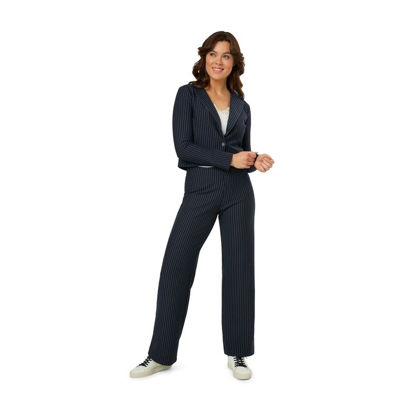 Dames Blazer 24173 blazer pintstripe Ivy & You NAVY