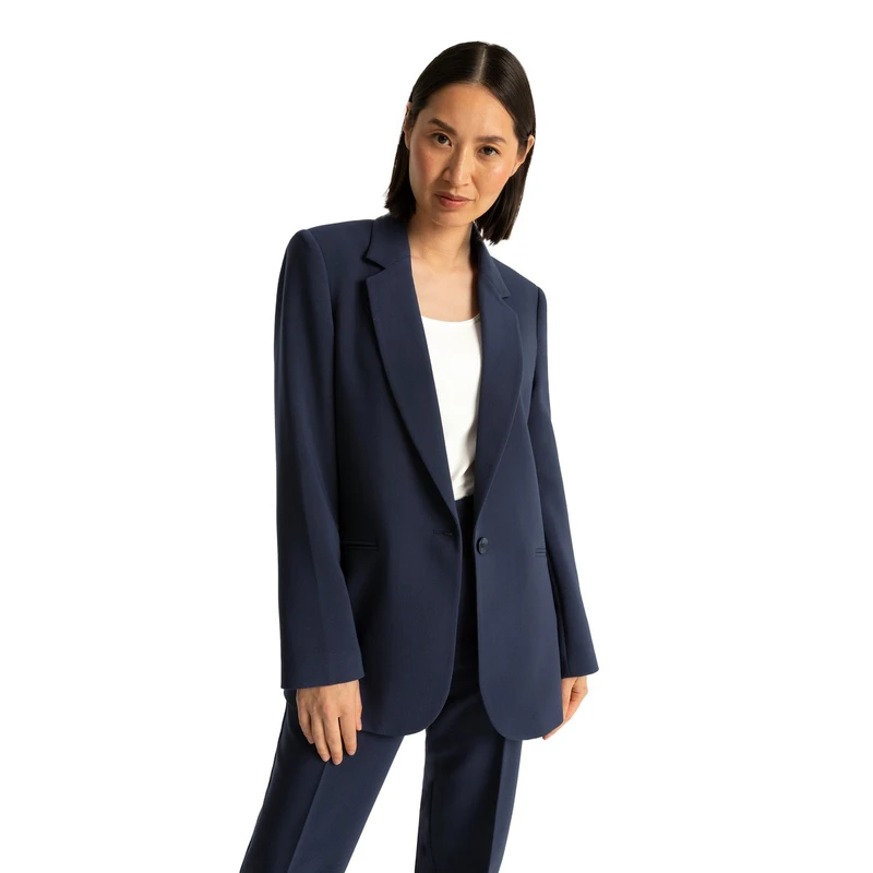 Dames Blazer Basic suit long jacket Expresso NAVY