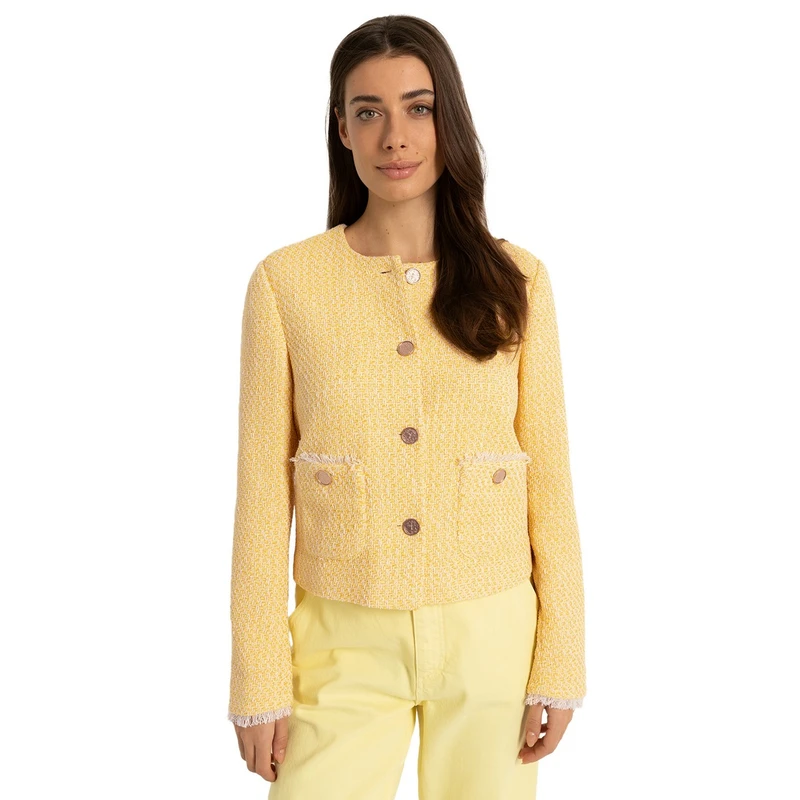 Dames Blazer CS25-15502 Claudia Strater GEEL