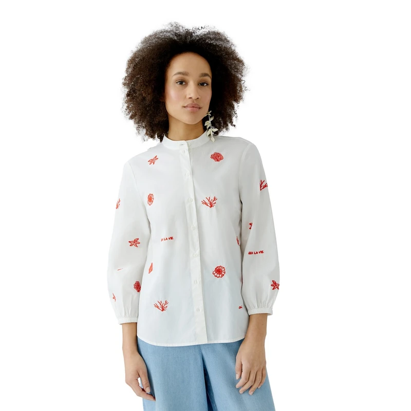 Dames Blouse 0093682 Oui WIT DESSIN