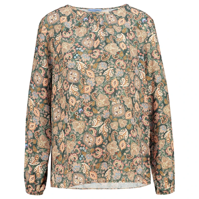 Dames Blouse 23092Blouse paisley Les Copines MIDDEN GRIJS