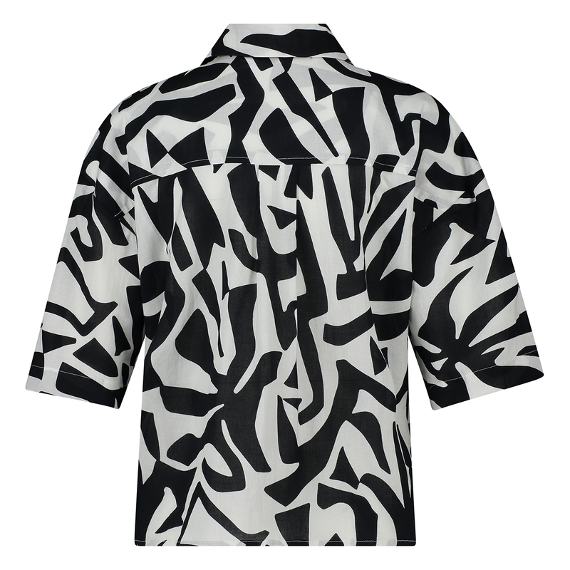 Dames Blouse 24073 Ivy & You ZWART DESSIN