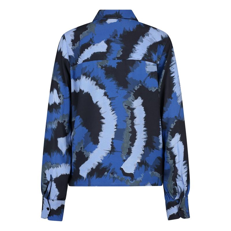 Dames Blouse 24184 blouse lm dessin Ivy & You BLAUW DESSIN