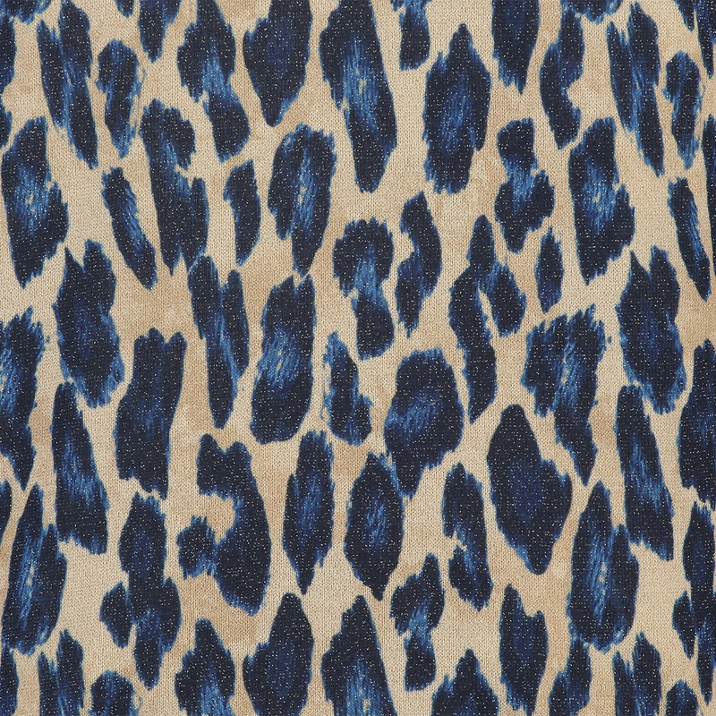 Dames Blouse 25002 blouse panterprint jersey lurex Sanne BLAUW DESSIN