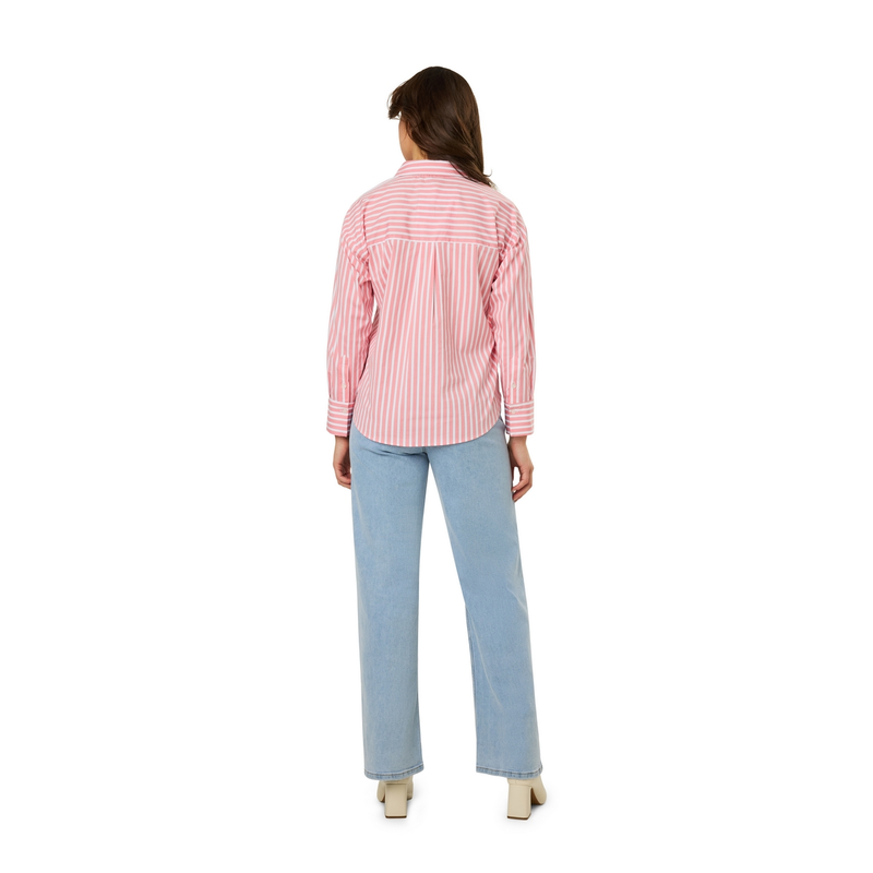 Dames Blouse 25015 blouse streep oversized Ivy & You ROZE