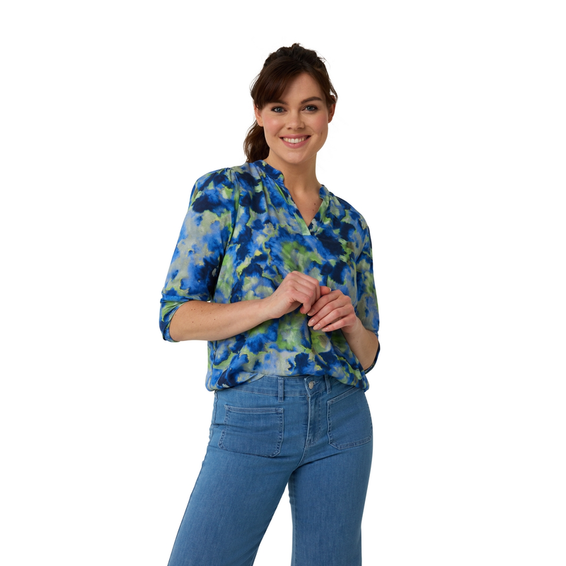 Dames Blouse 25051 Sanne BLAUW DESSIN