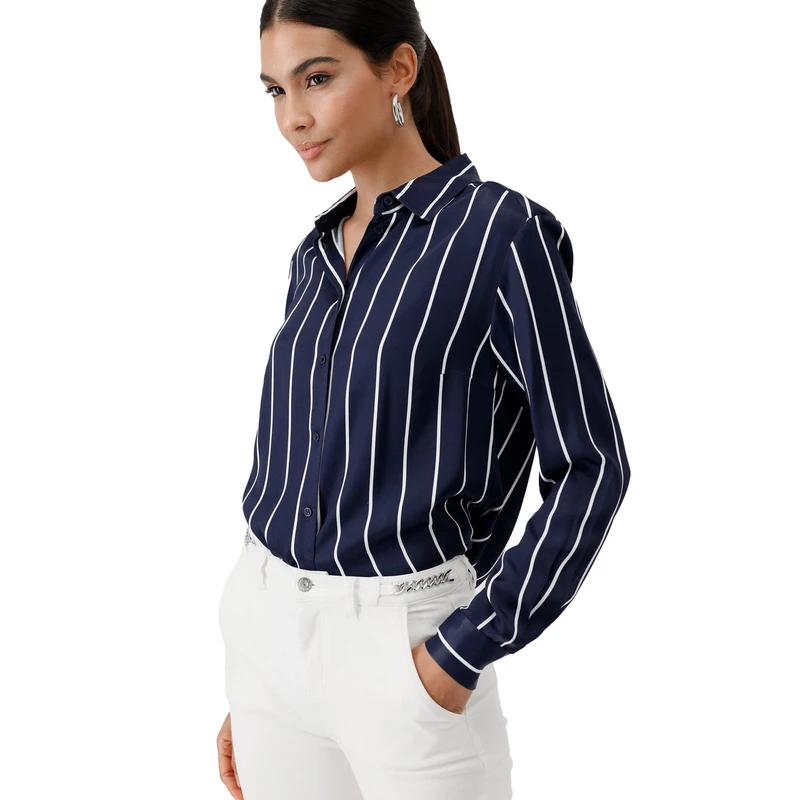 Dames Blouse 409358 Monari BLAUW DESSIN