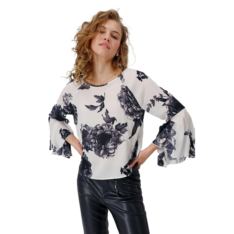 Dames Blouse 409360 Monari BLAUW DESSIN