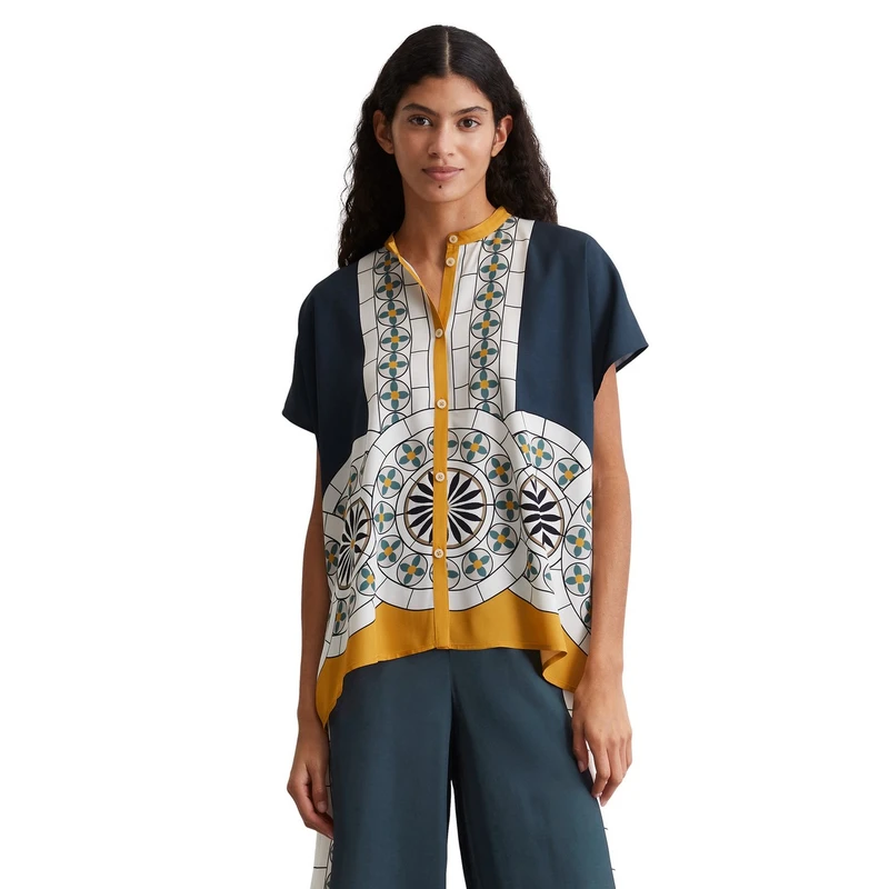 Dames Blouse 504120841071 Marc O'Polo BLAUW DESSIN