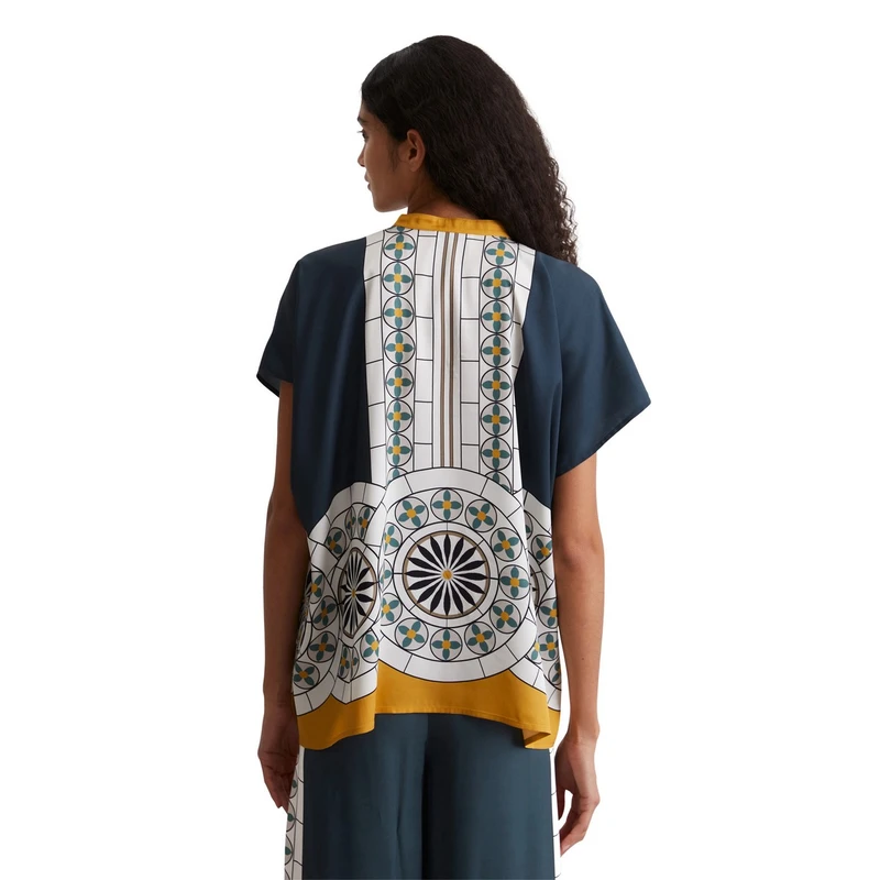 Dames Blouse 504120841071 Marc O'Polo BLAUW DESSIN