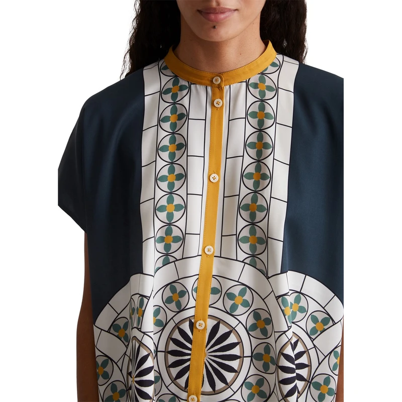 Dames Blouse 504120841071 Marc O'Polo BLAUW DESSIN