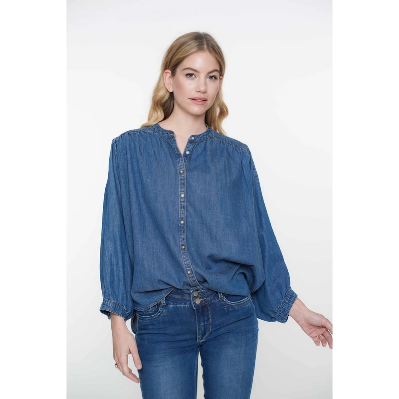 Dames Blouse 53013-10 Geisha MID BLUE DENIM