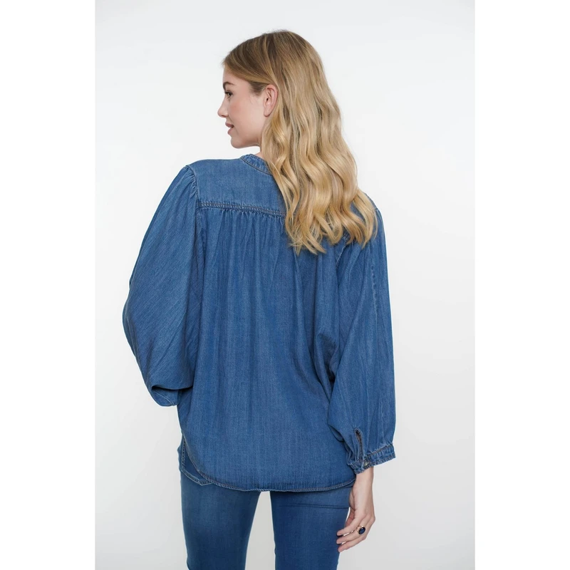Dames Blouse 53013-10 Geisha MID BLUE DENIM
