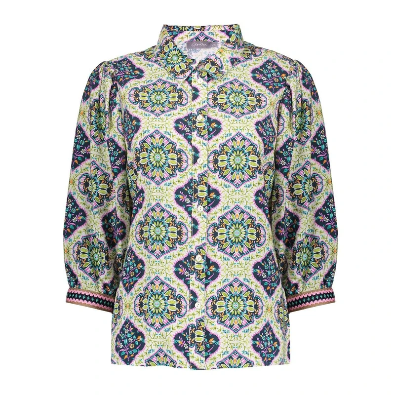Dames Blouse 53220-20 Geisha BLAUW DESSIN