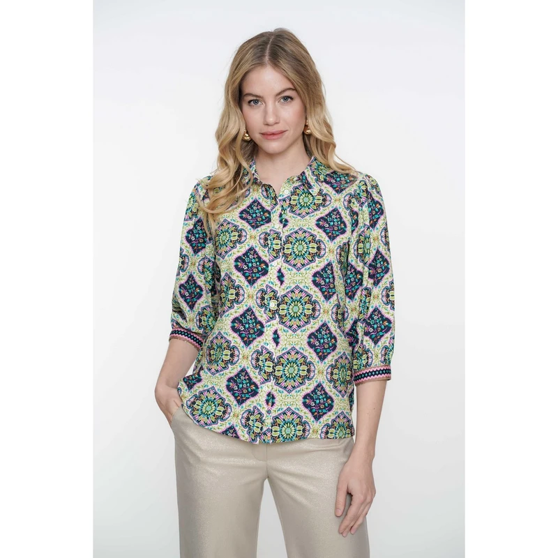 Dames Blouse 53220-20 Geisha BLAUW DESSIN