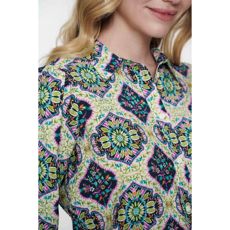 Dames Blouse 53220-20 Geisha BLAUW DESSIN