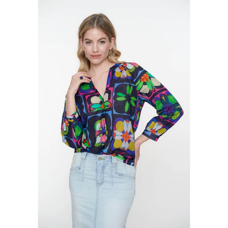 Dames Blouse 53233-20 Geisha BLEU