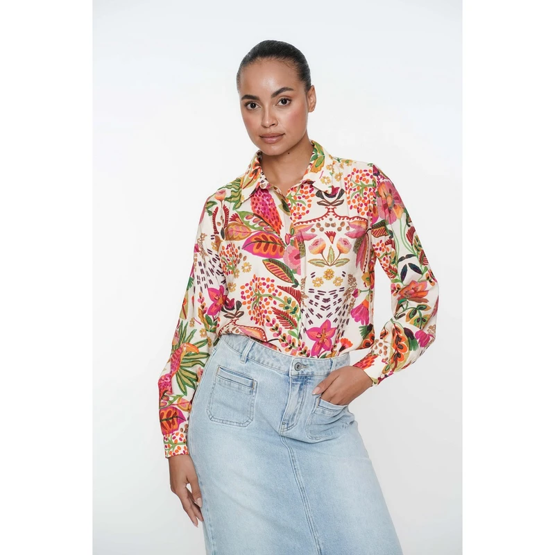 Dames Blouse 53255-20 Geisha GROEN DESSIN