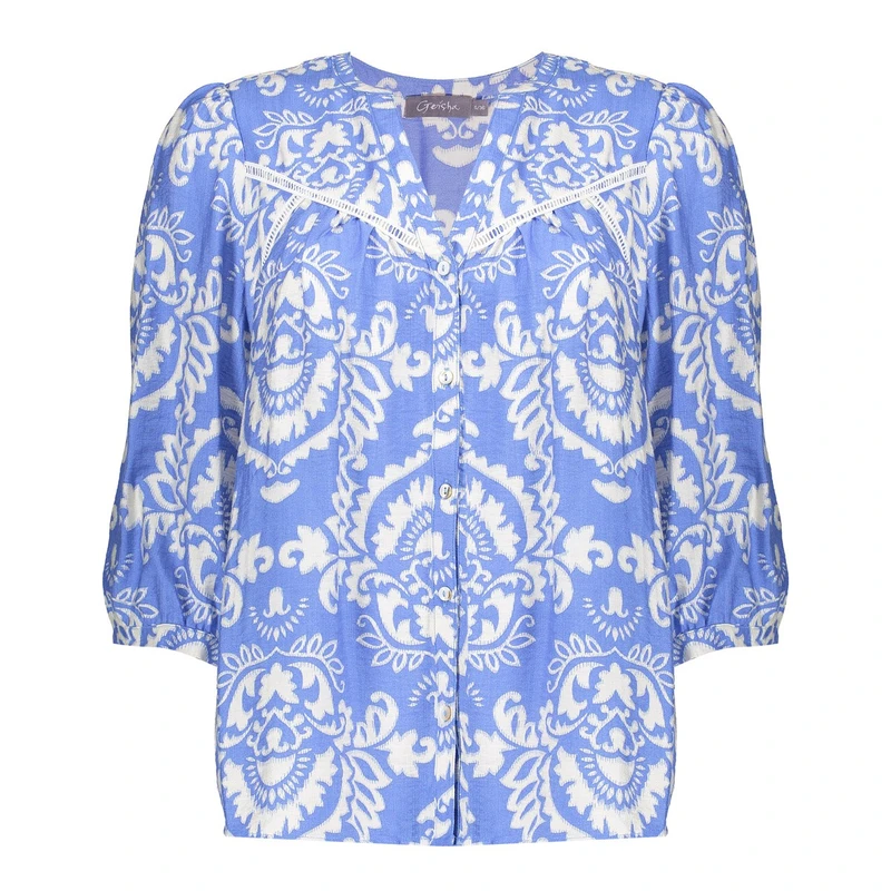 Dames Blouse 53348-26 Geisha BLAUW MELE