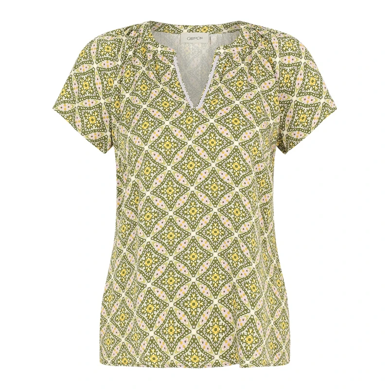Dames Blouse 87967312 Cartoon GROEN DESSIN