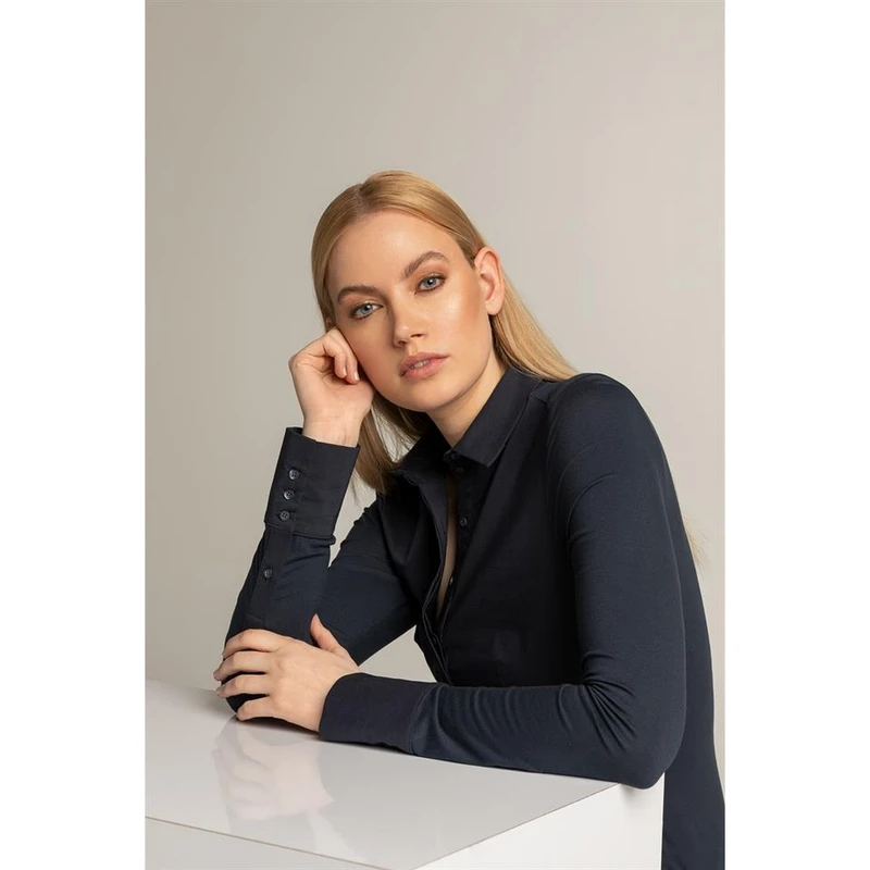Dames Blouse 99Xani-345-300 Expresso NAVY
