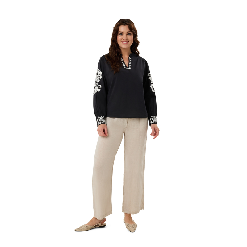 Dames Blouse AR-TW-42 Ivy & You ZWART