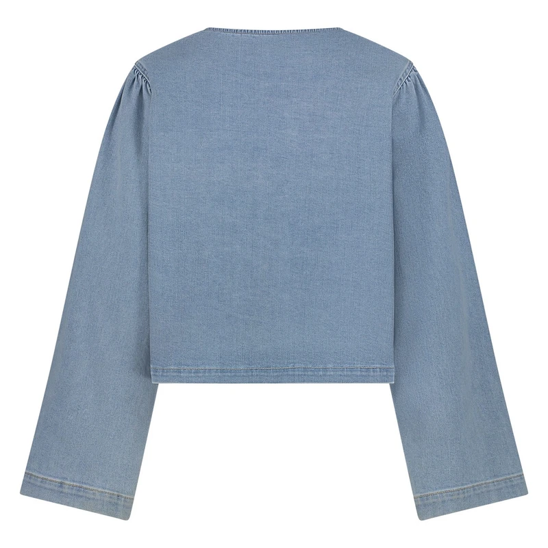 Dames Blouse BOWY Nukus BLEACHED BLUE DENIM