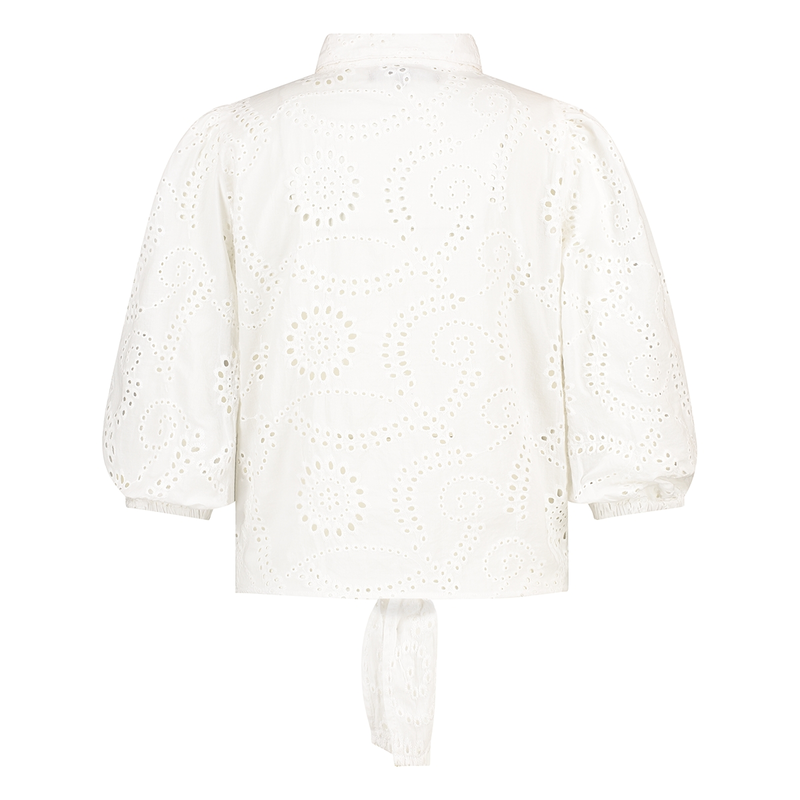 Dames Blouse broderie anglaise Sanne Wit