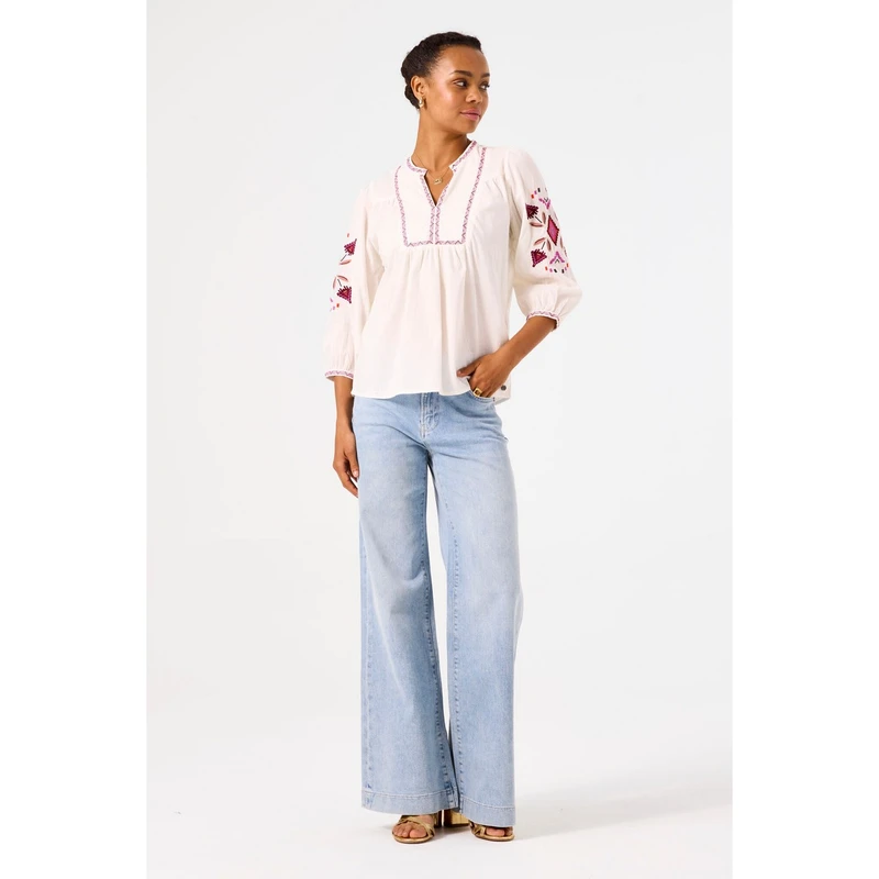 Dames Blouse C50233 Garcia OFF-WHITE