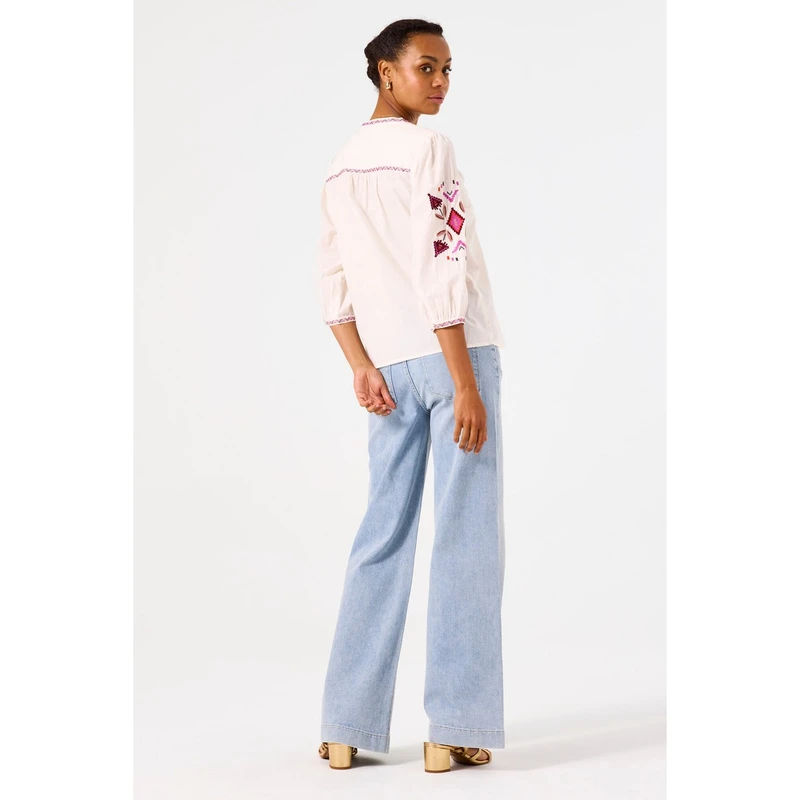 Dames Blouse C50233 Garcia OFF-WHITE