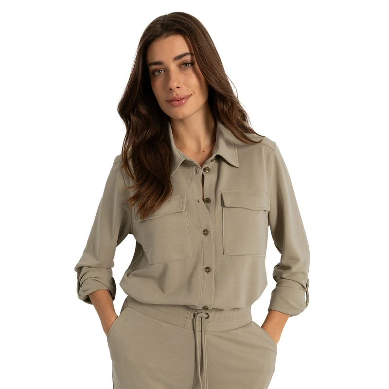 Dames Blouse CS13-25094 Claudia Strater KHAKIGROEN