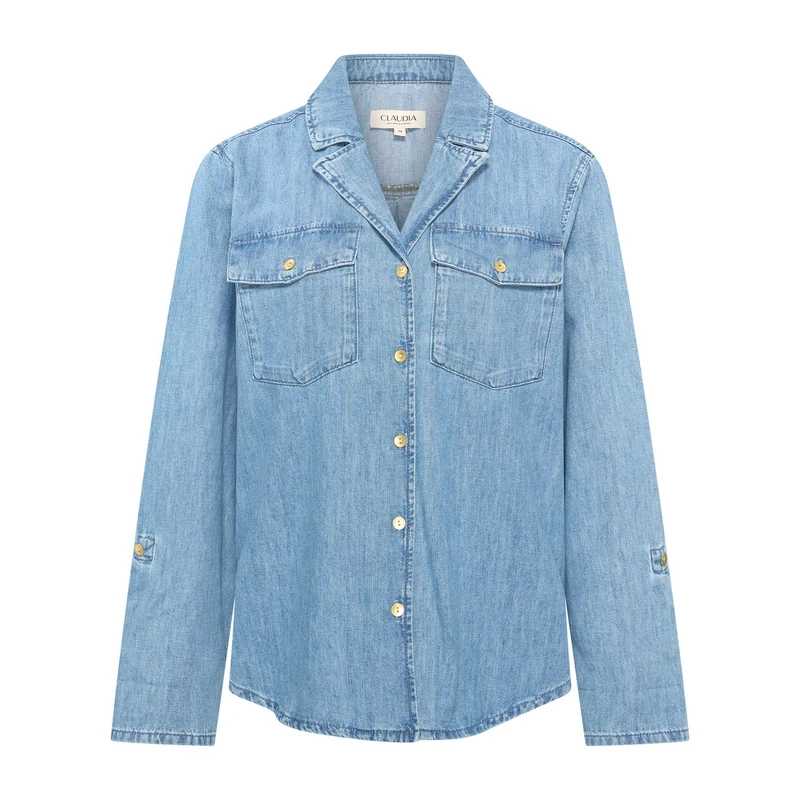 Dames Blouse CS14-25417 Claudia by Claudia Strater MID BLUE DENIM