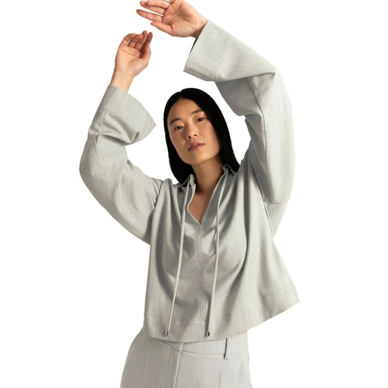 Dames Blouse CS23-14543 Claudia Strater LICHT GRIJS