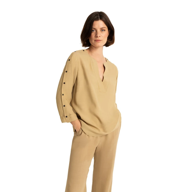 Dames Blouse CS23-14545 Claudia Strater TAUPE