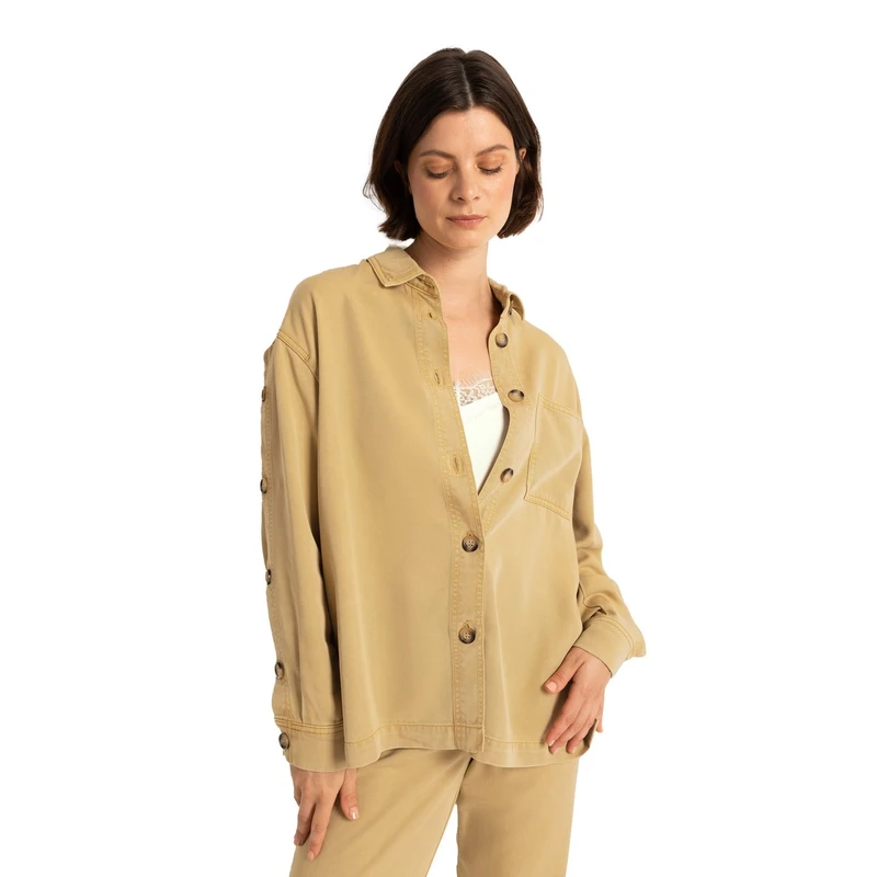 Dames Blouse CS23-14549 Claudia Strater TAUPE