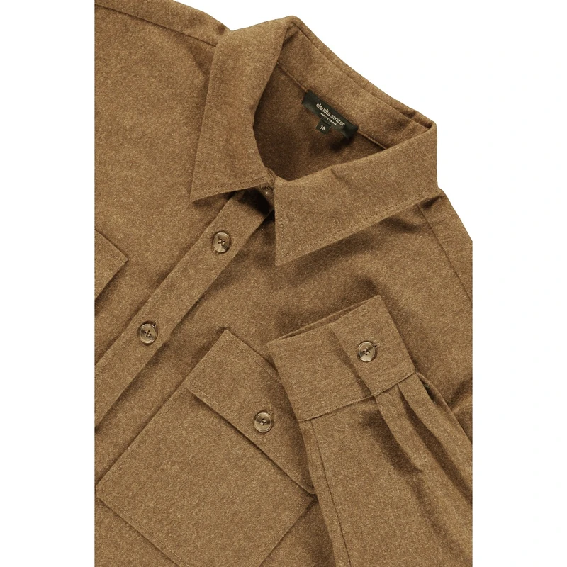 Dames Blouse CS23-14558 Claudia Strater MIDDEN BRUIN
