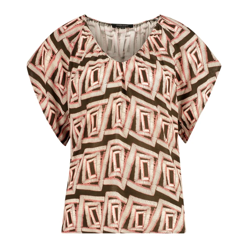 Dames Blouse CS24-14520 Claudia Strater DONKER BRUIN