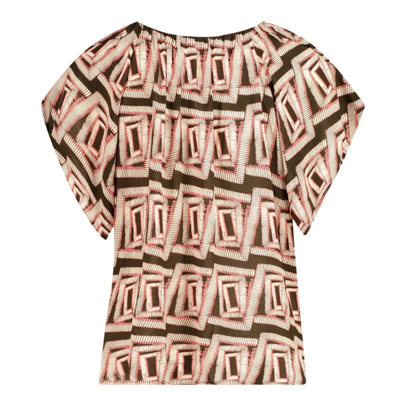 Dames Blouse CS24-14520 Claudia Strater DONKER BRUIN