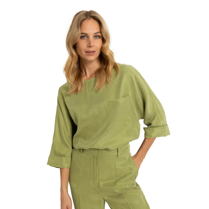 Dames Blouse CS25-14505 Claudia Strater GROEN
