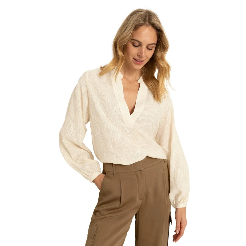 Dames Blouse CS25-14520 Claudia Strater ECRU