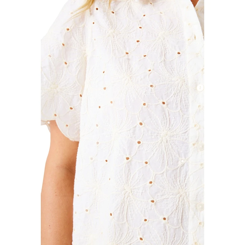 Dames Blouse E50231 Garcia OFF-WHITE