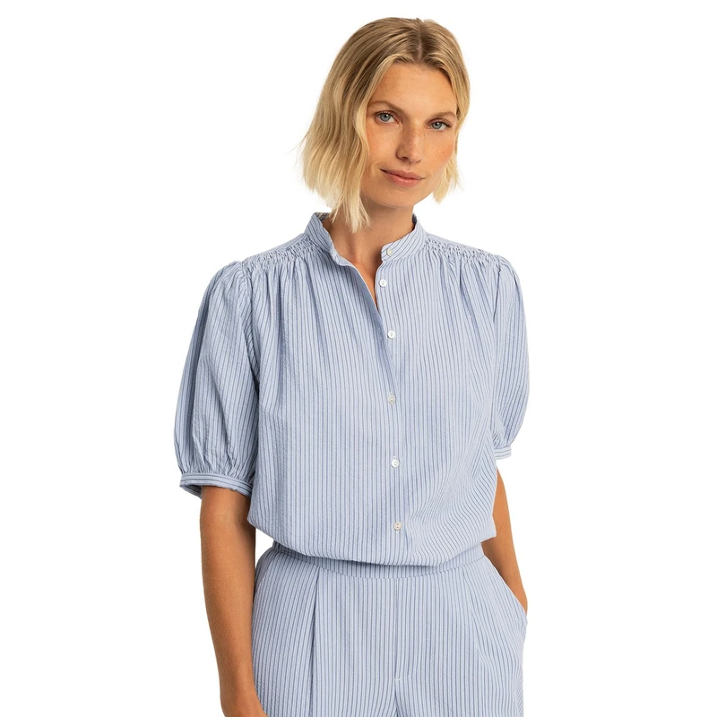 Dames Blouse EX14-25198 Expresso BLEU
