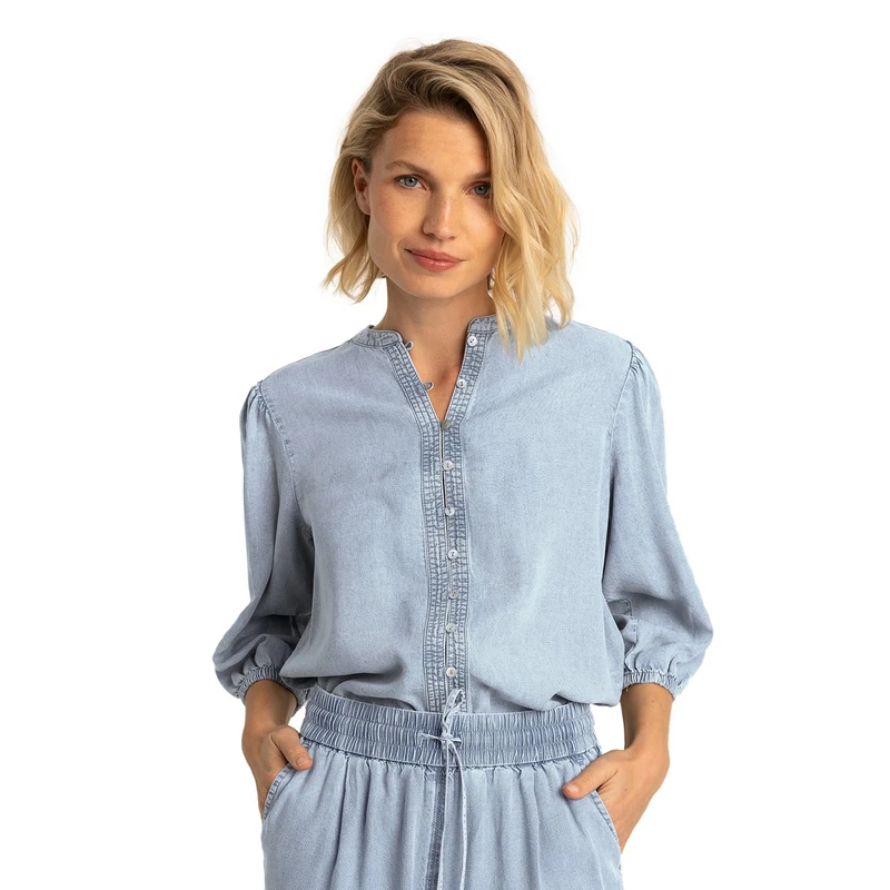 Dames Blouse EX14-25205 Expresso LIGHT BLUE DENIM