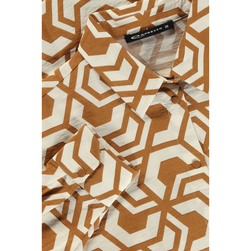 Dames Blouse EX24-14003 Expresso MIDDEN BRUIN