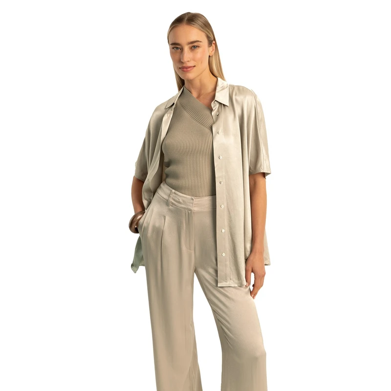 Dames Blouse EX24-14026 Expresso TAUPE