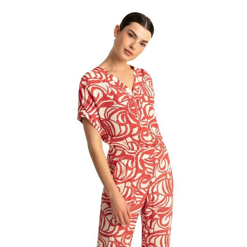 Dames Blouse EX24-14027 Expresso ROOD