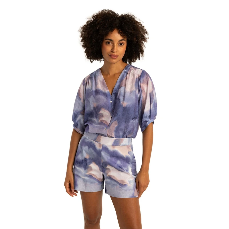 Dames Blouse EX24-14056 Expresso BLEU