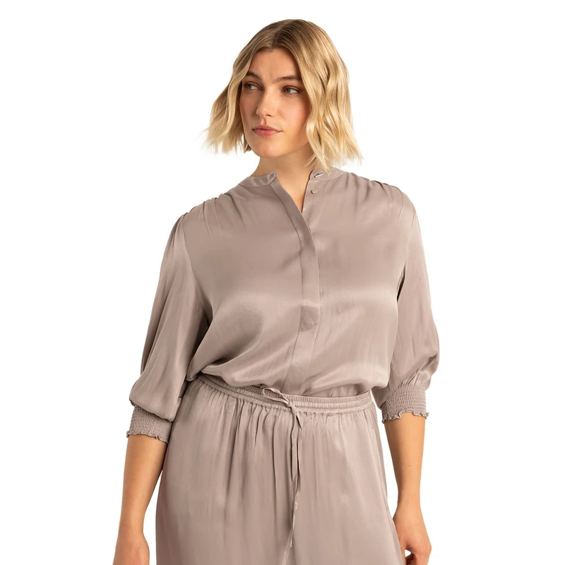 Dames Blouse EX25-14011 Expresso TAUPE