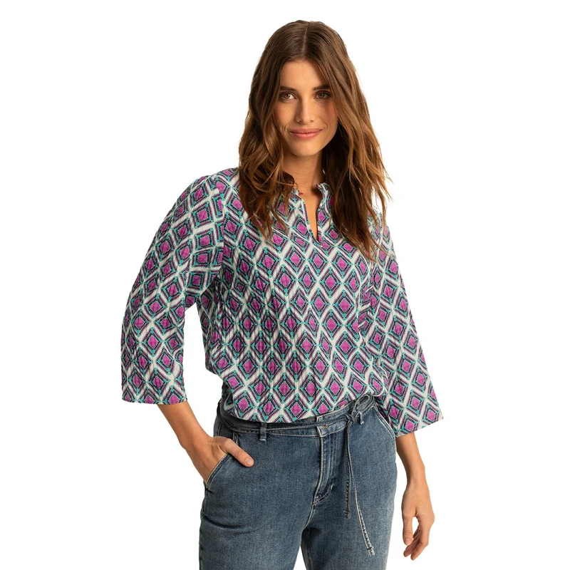 Dames Blouse EX25-14012 Expresso AQUA