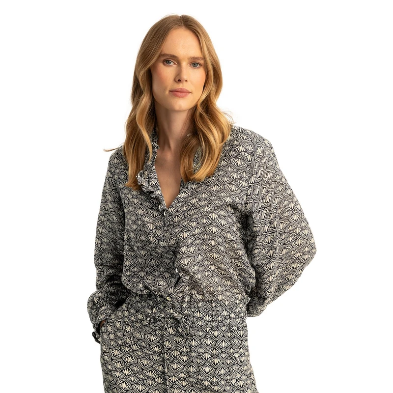 Dames Blouse EX25-14018 Expresso ZWART